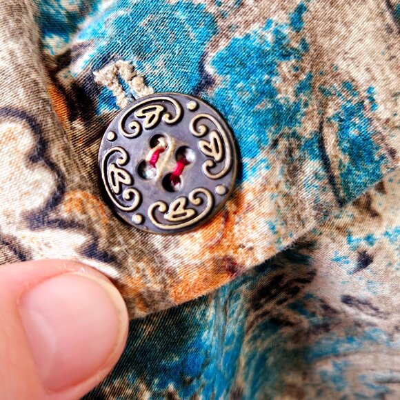 Chicos Womens Floral Button-Up Jacket Size 3 Multicolor Paisley Design Long Slee - Picture 6 of 9